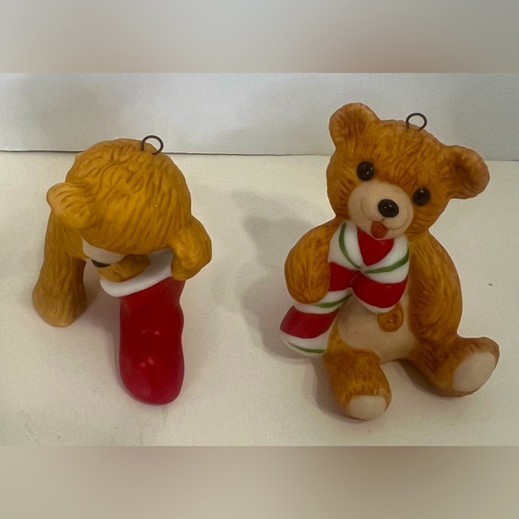 Vintage Hallmark Cinnamon Bear Porcelain Bear Series Ornaments #2-6 & #8 - Picture 3 of 5